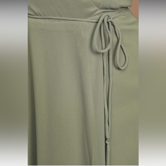 Easy Listening Sage Green Cold-Shoulder Wrap Maxi Dress - Picture 3 of 7